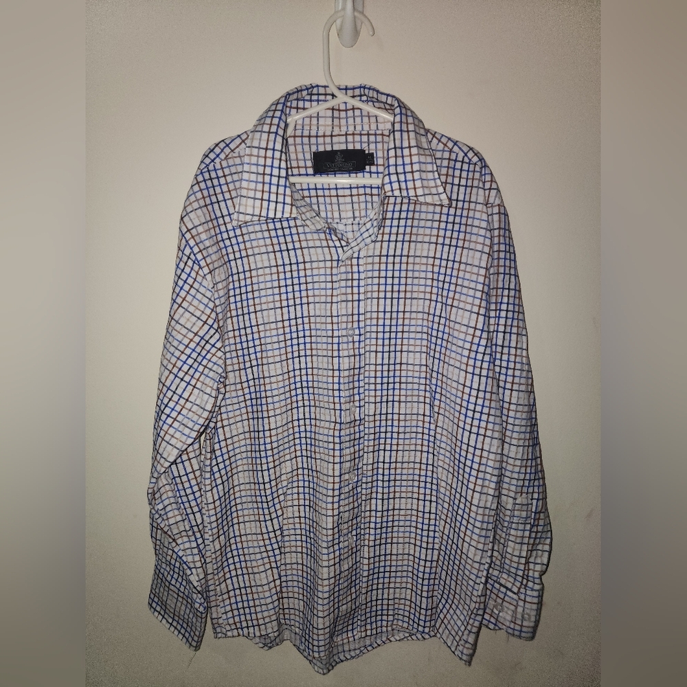 Boy's Blue and White Checkered Shirt